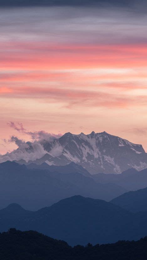 Sky Clouds Mountain Sunset Iphone Wallpaper