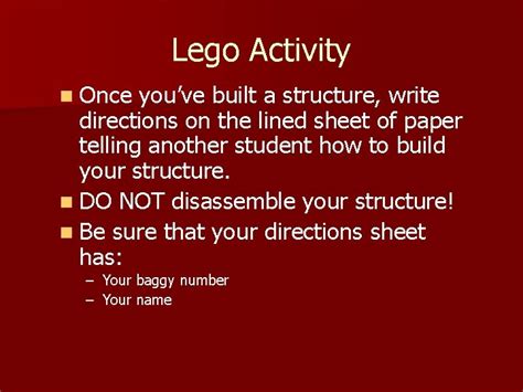 Lego Procedure Activity Add Lego Lab To Your