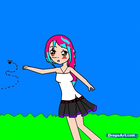 How To Draw A Manga Girl On Ms Paint Step By Step Anime