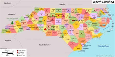 Printable Map Of North Carolina Cities