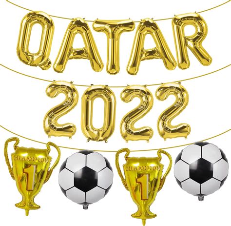 Buy Qatar 2022 World Soccer Balloons Banner Party Decorations - Soccer