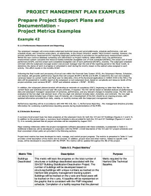 Fillable Online Project Metrics Examples Fax Email Print PdfFiller
