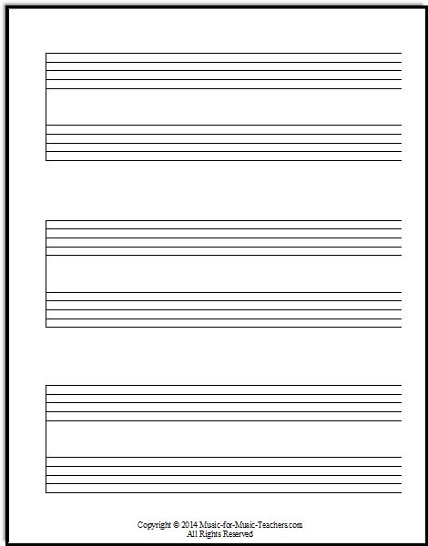 With this printable blank piano sheet music you can easily use it for copying and writing music score whether you are an amateur or a professional. Staff Paper PDFs - Download Free Staff Paper