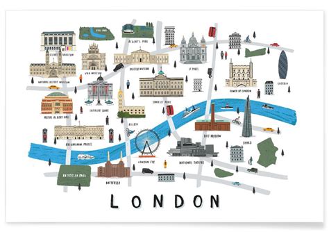 London Map Póster Juniqe
