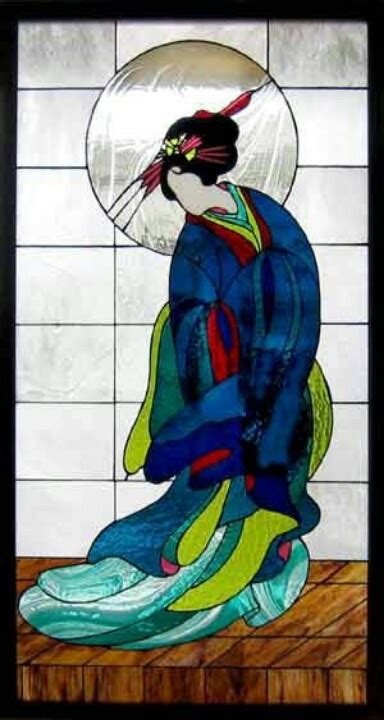 Geisha Stained Glass Designs Stained Glass Quilt Stained Glass Crafts