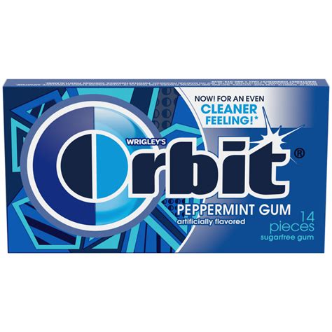 Orbit Peppermint Sugarfree Chewing Gum 14 Piece Single Pack Orbit Gum