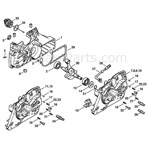 Stihl Ms 361 Chainsaw Ms361 Z Parts Diagram Crankcase