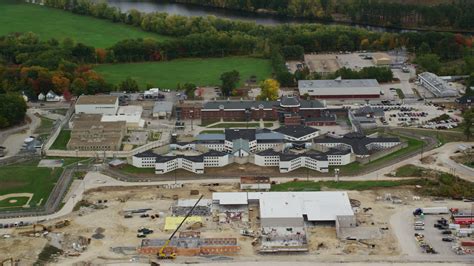 55k Stock Footage Aerial Video Orbiting The New Hampshire State Prison