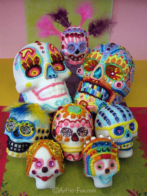 いたします⒜ Day Of The Dead Sugar Skull Colorful Floral Skull Statue By Ytc