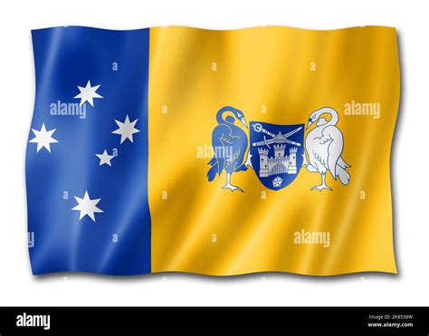 canberra city and australian capital territory flag australia waving banner collection 3d