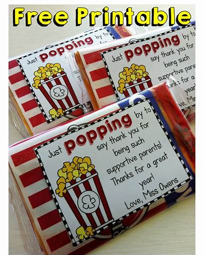 Printable Popcorn Thank Gifts Appreciation Employee Gift