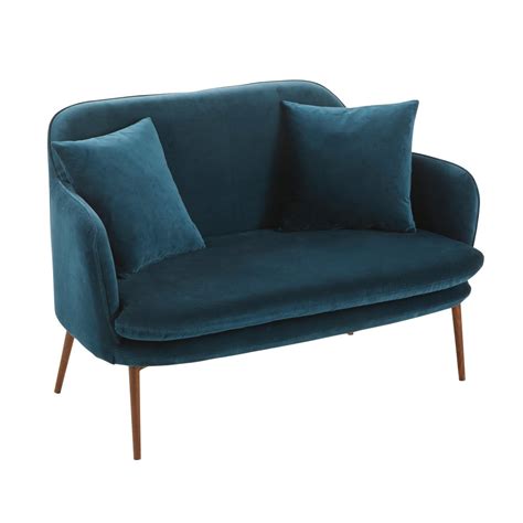 Swingus divanetto 2 posti dondoli di. Divanetto 2 posti in velluto blu petrolio Sacha | Maisons du Monde