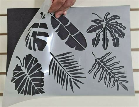 Tropical Leaves Pack Stencil Mylar Plastic 190mic A4 Sheet Etsy Australia