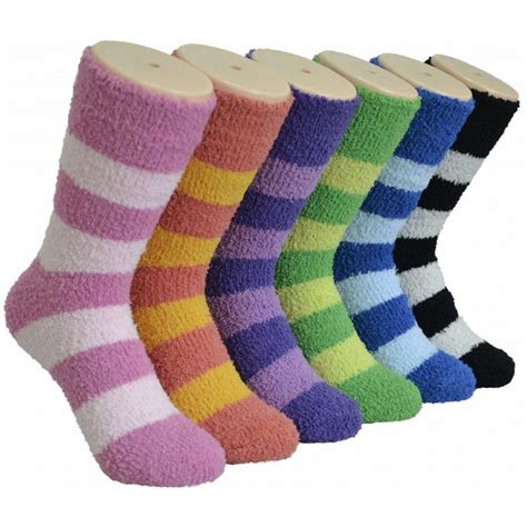 180 Units Of Womens Fluffy Cozy Fuzzy Socks With Stripes Womens Fuzzy Socks At
