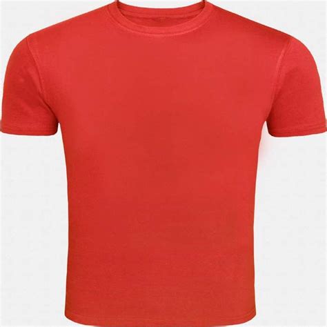 This Red Round Necked Half Sleeved Plain T Shirt Gives A Casual Fit To