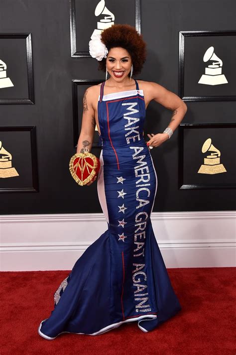 Twitter Is Losing It Over Singer Joy Villa S Trump Themed Grammys Dress Huffpost