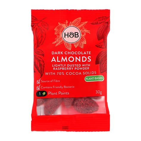 Holland Barrett Dark Chocolate Almonds 30g H B