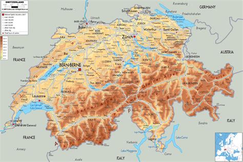 Suiza Mapa Europa Grande Mapa Político Y Administrativo De Suiza Con