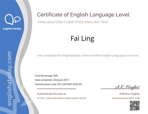 Premium Certified English Language Test English4today