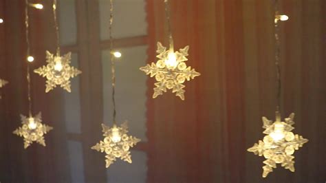 Snowflakes Led Curtain Lights 35m 16 Snowflakes Fairy Lights Led