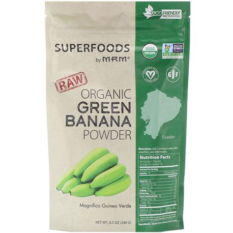 MRM Raw Organic Green Banana Powder 8 5 Oz 240 G IHerb