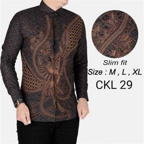 Jual BAJU KEMEJA BATIK PRIA SLIM FIT LENGAN PANJANG D286  Jakarta