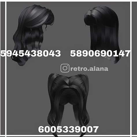 Roblox Hair Codes 2021 Black 20 Aesthetic Black Hair With Codes And