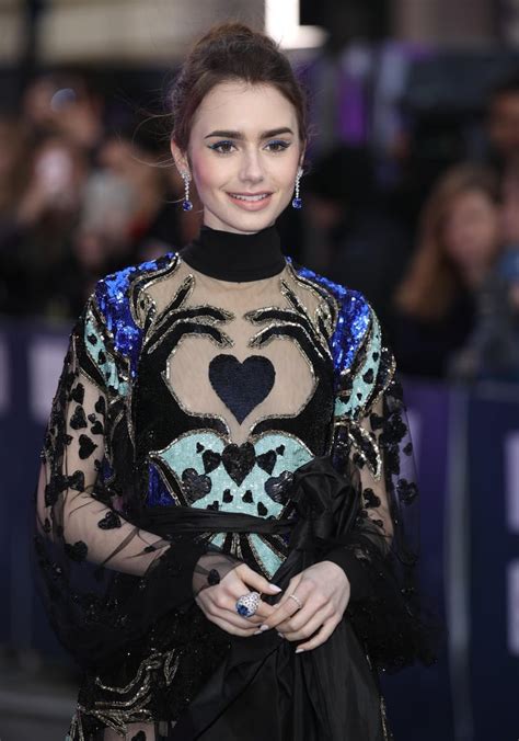 Lily Collins Gown With Hands And Heart 2019 Popsugar Fashion Uk