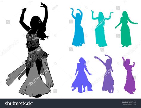 Belly Dancer Silhouettes Stock Vector Royalty Free 328871048
