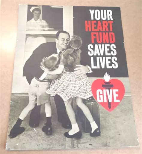 Vintage American Heart Association Donation Cardboard Standee Sign 49