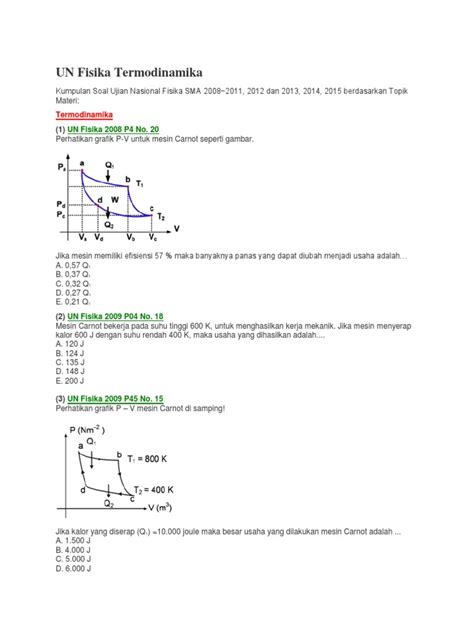Soal Dan Jawaban Tentang Termodinamika
