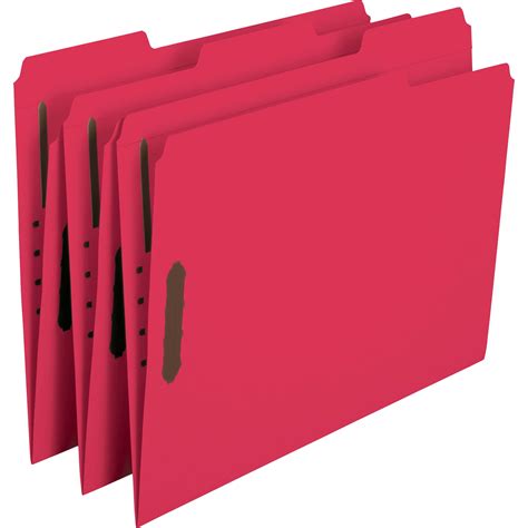 Smead Fastener Folders With 2 Ply Tabs Red 50 Per Box Letter 12740