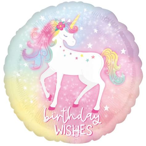 18 Inch Birthday Enchanted Unicorn Foil Balloon Little Pickles