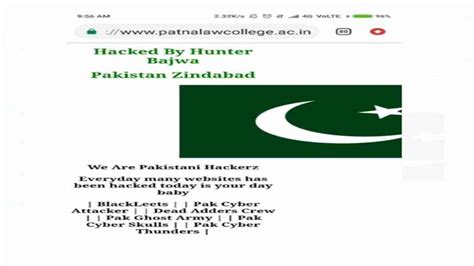 ‘hunter Bajwa Hacks Patna Law College Official Website Writes