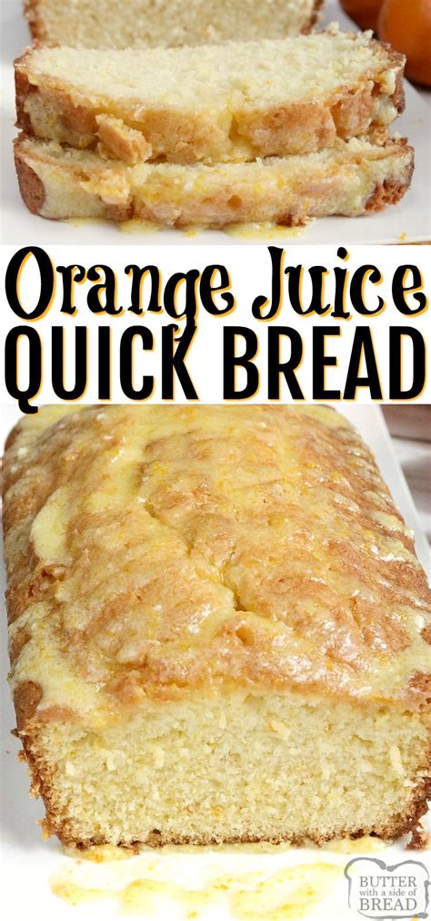 Orange Juice Bread Butter With A Side Of Bread