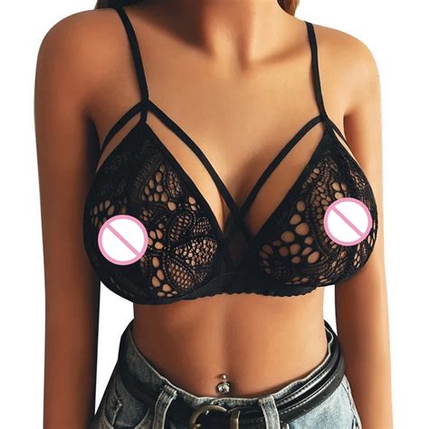 Nibesser Lace Hollow Out Bra Women Straps Sexy Lingerie Woman Sexy Underwear Ultra Thin V Neck