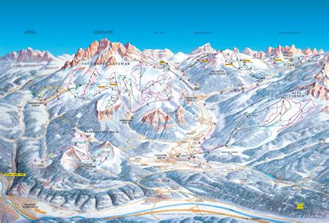 Narty w Val di Fiemme ski map Biuro Podróży BIESZCZADER