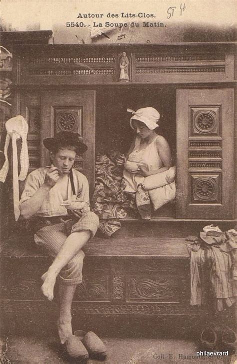 Funny Vintage French Postcards Show Daily Life Around Box Beds From Years Ago Vintage