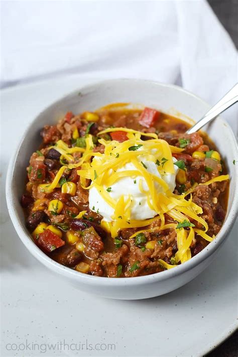 Southwest Chili With Black Beans And Corn Cooking With Curls