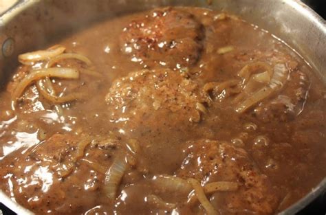 Hamburger steak is one of those lower priced items on most menu's. Hamburger Steak with Creamy Onion Gravy | cooking for you