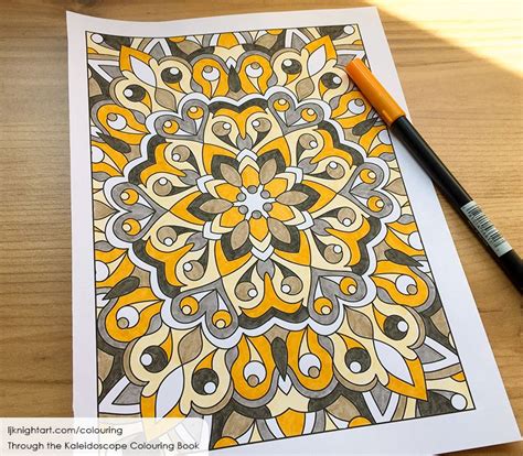 Coloured Page From The Through The Kaleidoscope Colouring Book By Lj