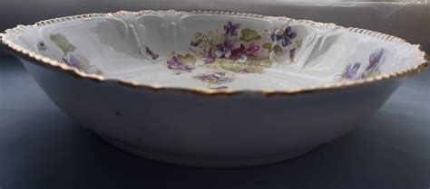 Antique Royal Bavarian Pmb China Germany Bowl Violets And Etsy