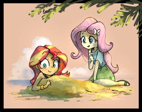 Fluttershy And Sunset Shimmer Equestria Girls Drawn By Nendo23
