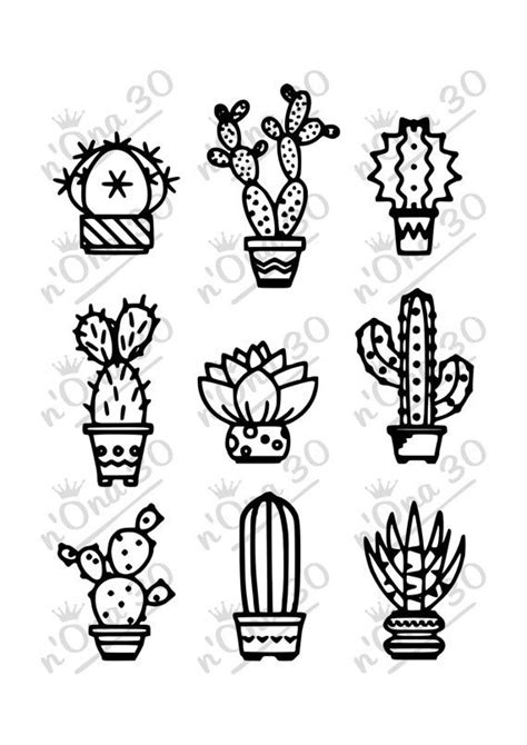 9 Cactus Design File For Silhouette Or Other Cutting Por Nona30 Keep