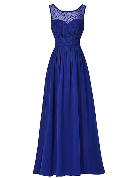 Elegant Long Royal Blue Prom Dress 2016sexy Sleeveless Prom Dresses V Back Wedding Party Dress