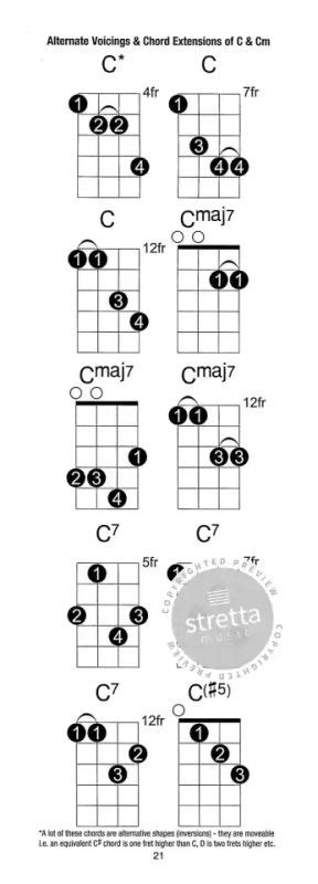 Laminated Tenor Banjo Chord Chart Poster Easy Chords Beginner 8 5x11