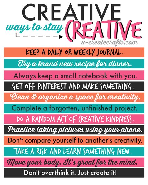 Creative Ways To Stay Creative U Create