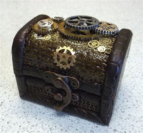 Mini Trinket Box With Steampunk Gear By Thecurioddityshop On Etsy