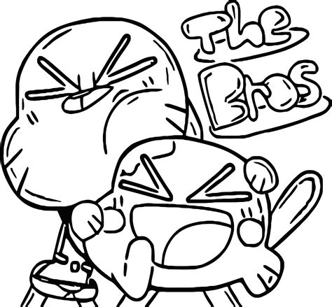 Gumball Darwin The Bros Coloring Page