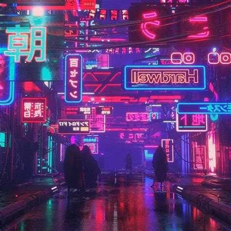 Cyberpunk Night Sci Fi City Neon City Lights In Hong Kong Or Japan